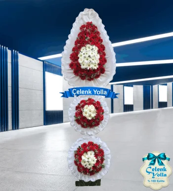 Üç Katlı Ayaklı Çelenk Sepeti