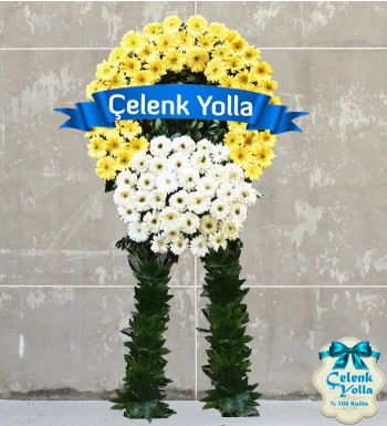 Sarı Beyaz Cenaze Çelengi