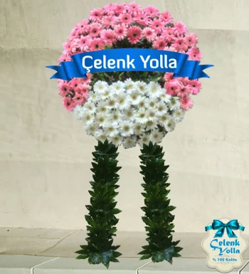 Pembe Beyaz Cenaze Çelengi
