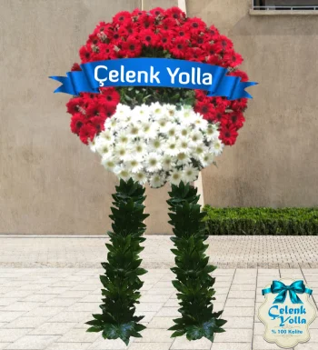 Kırmızı Beyaz Cenaze Çelengi