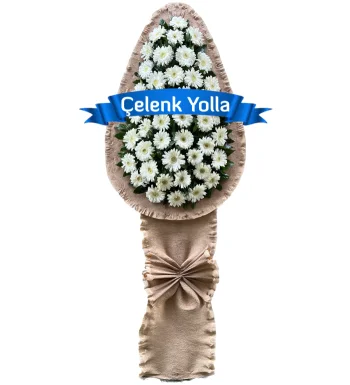 Kraft Beyaz Gerbera Çelenk