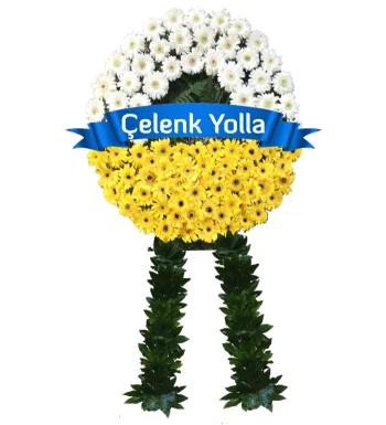 Beyaz Sarı Cenaze Çelengi