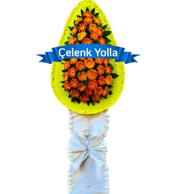 Turuncu Gerbera Çelenk sepeti Çelenk