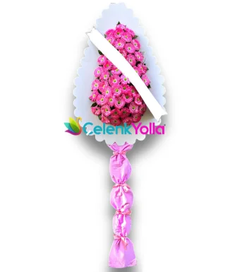 Miva Pink Yapay Çelenk Sepeti