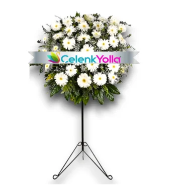 Beyaz Gerbera Ferforje Aranjmanı