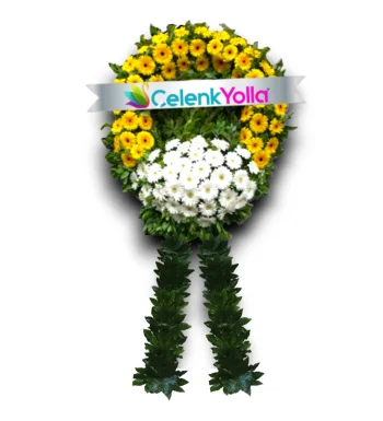 Allegra Sarı Beyaz Cenaze Çelengi